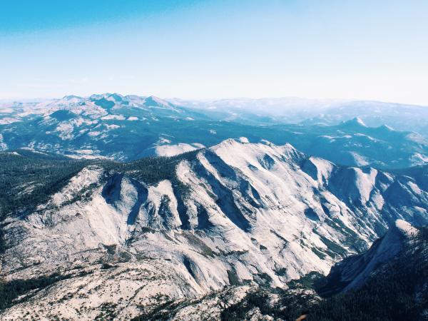 Mountain range full of snowpack